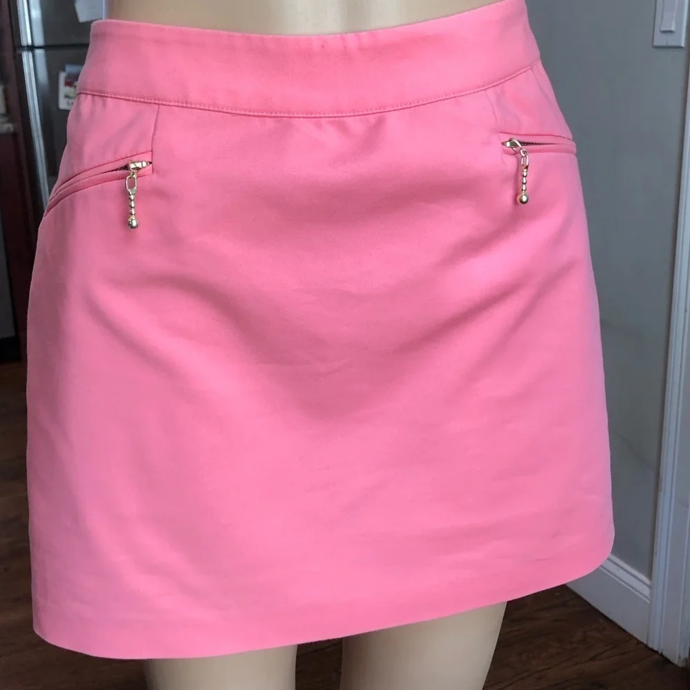 H&M coral mini skirt with front pockets